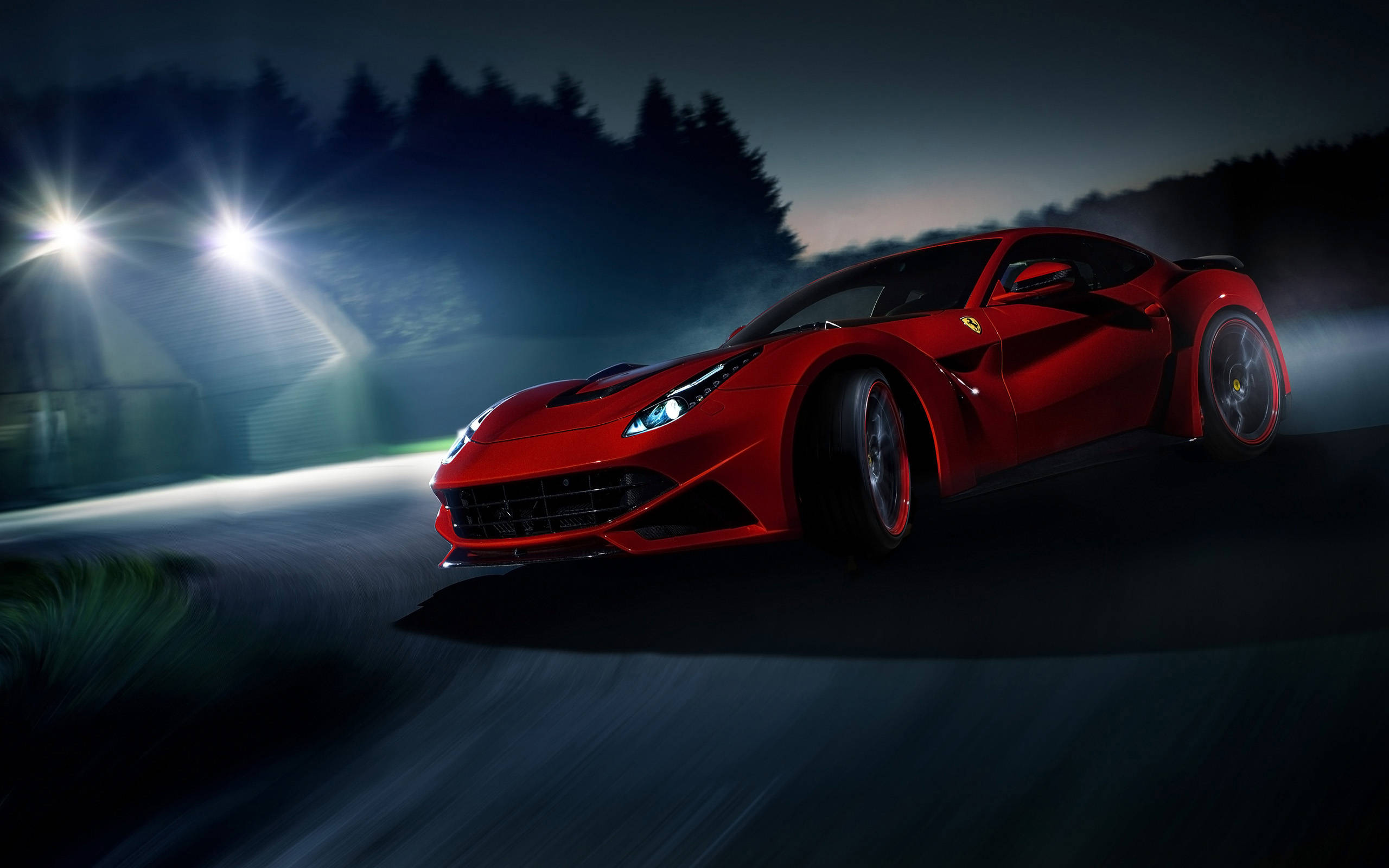 Xe Ferrari Đỏ Bóng Mát Mẻ Hình nền