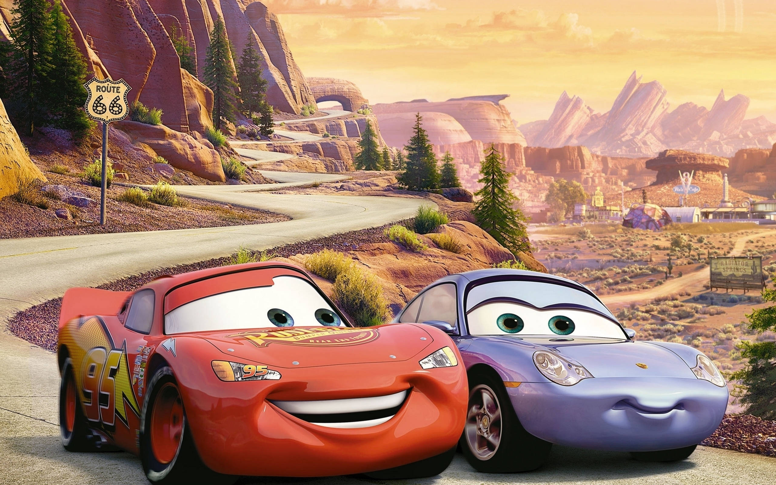 Xe hơi Lightning McQueen và Rainie Hình nền