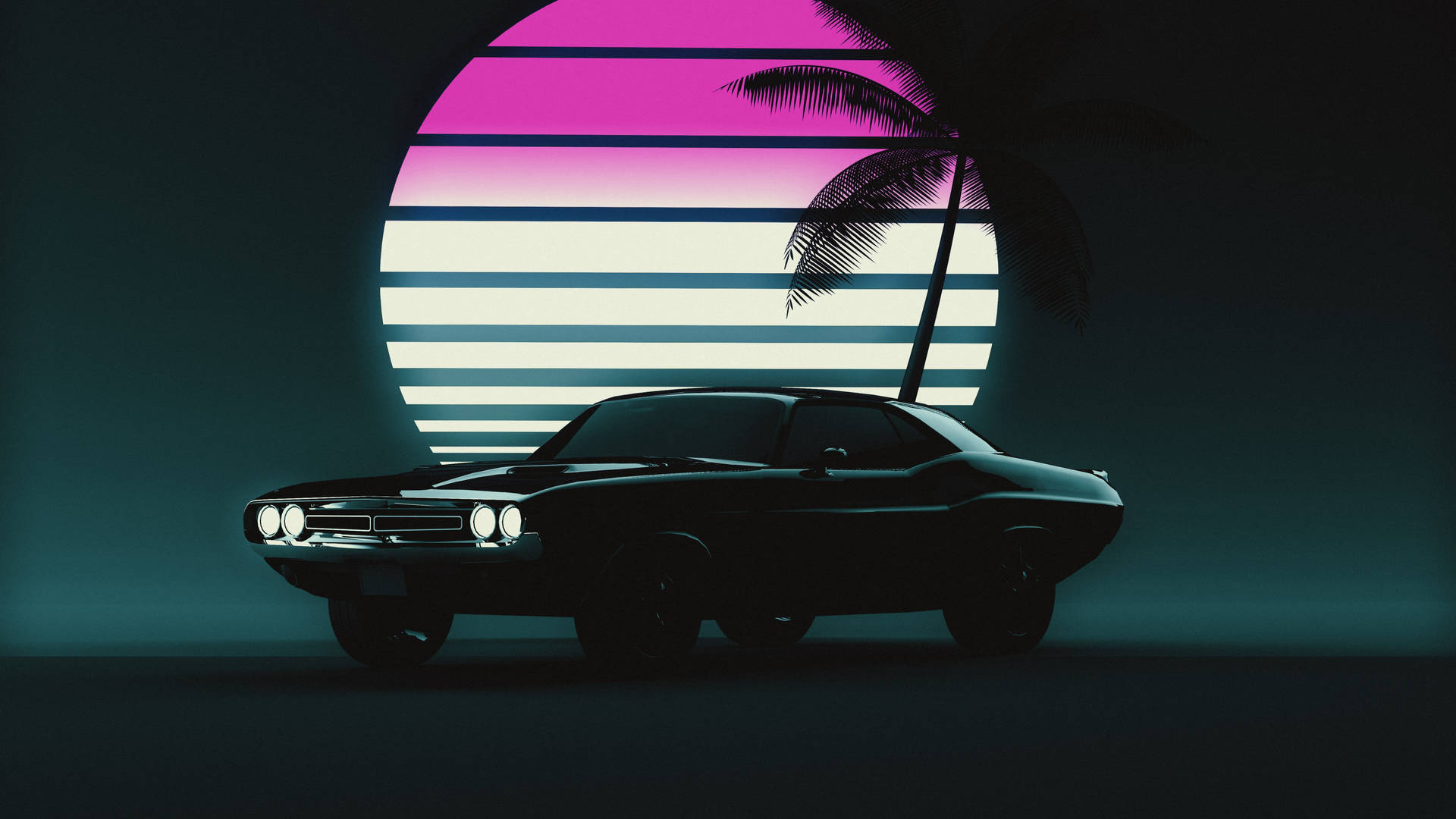 Hình ảnh xe hơi phong cách Vaporwave 4K cho laptop — Xe hơi GIF Hình nền