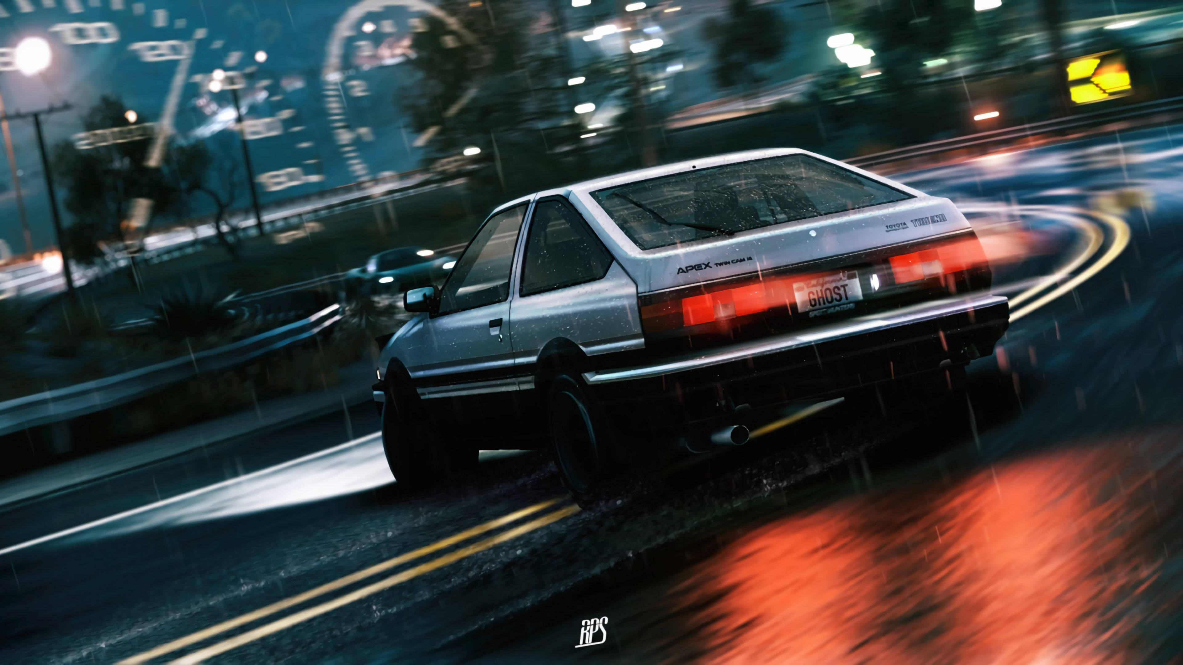 Xe JDM Thể Hiện Kỹ Năng Drift Trên Đường Phố Thành Phố Về Đêm Hình nền