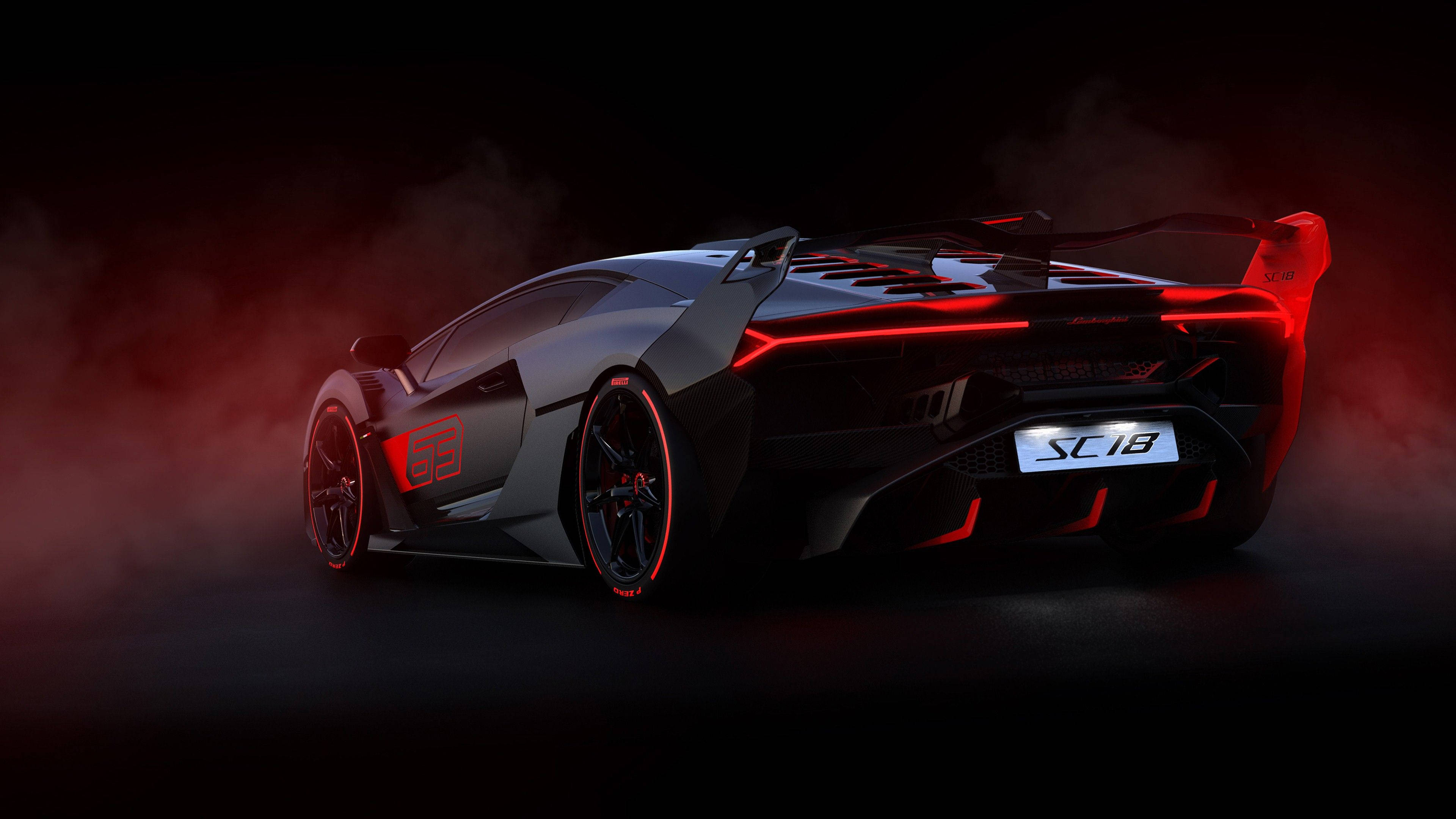 Xe Lamborghini Aventador Đỏ 4K Thẩm Mỹ Hình nền