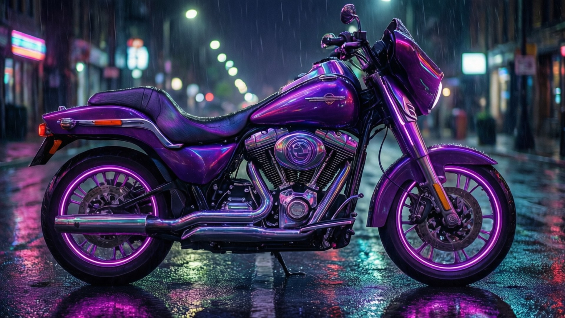 Xe máy Neon Tím Hình nền
