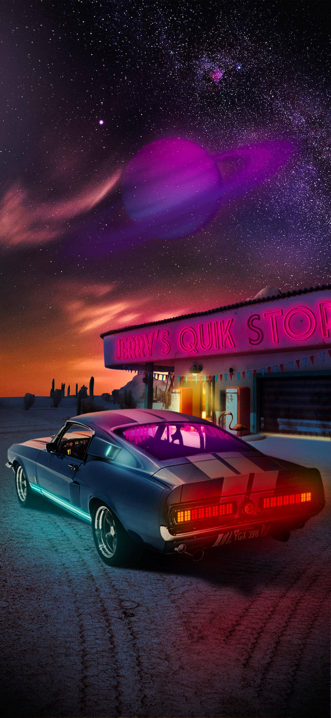 Xe Mustang Xanh Lam Car iPhone Hình nền