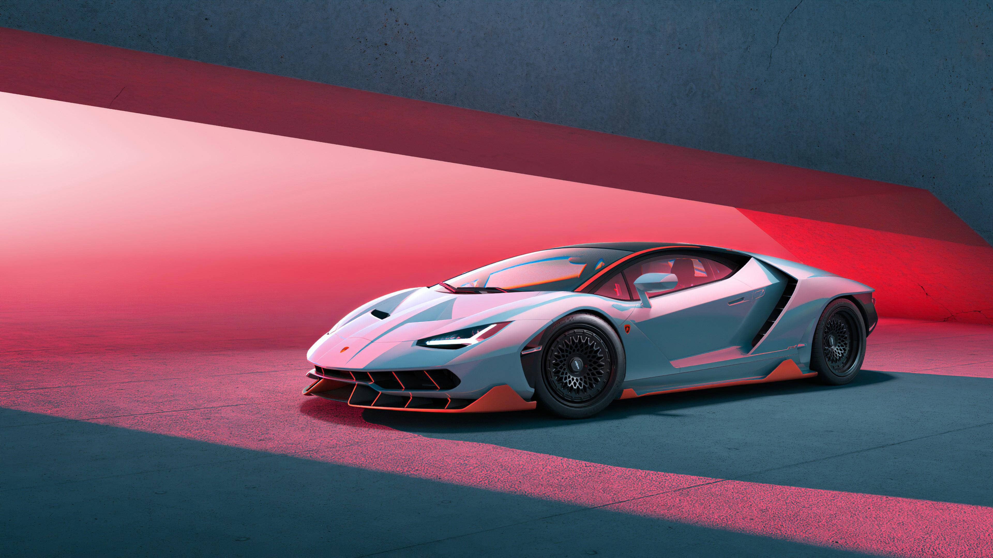 Xe Ngầu: Lamborghini Dưới Ánh Đèn Đỏ Hình nền
