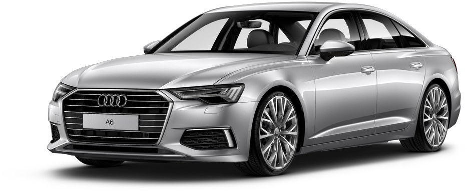 Xe sedan Audi A6 màu bạc nhìn nghiêng Hình nền