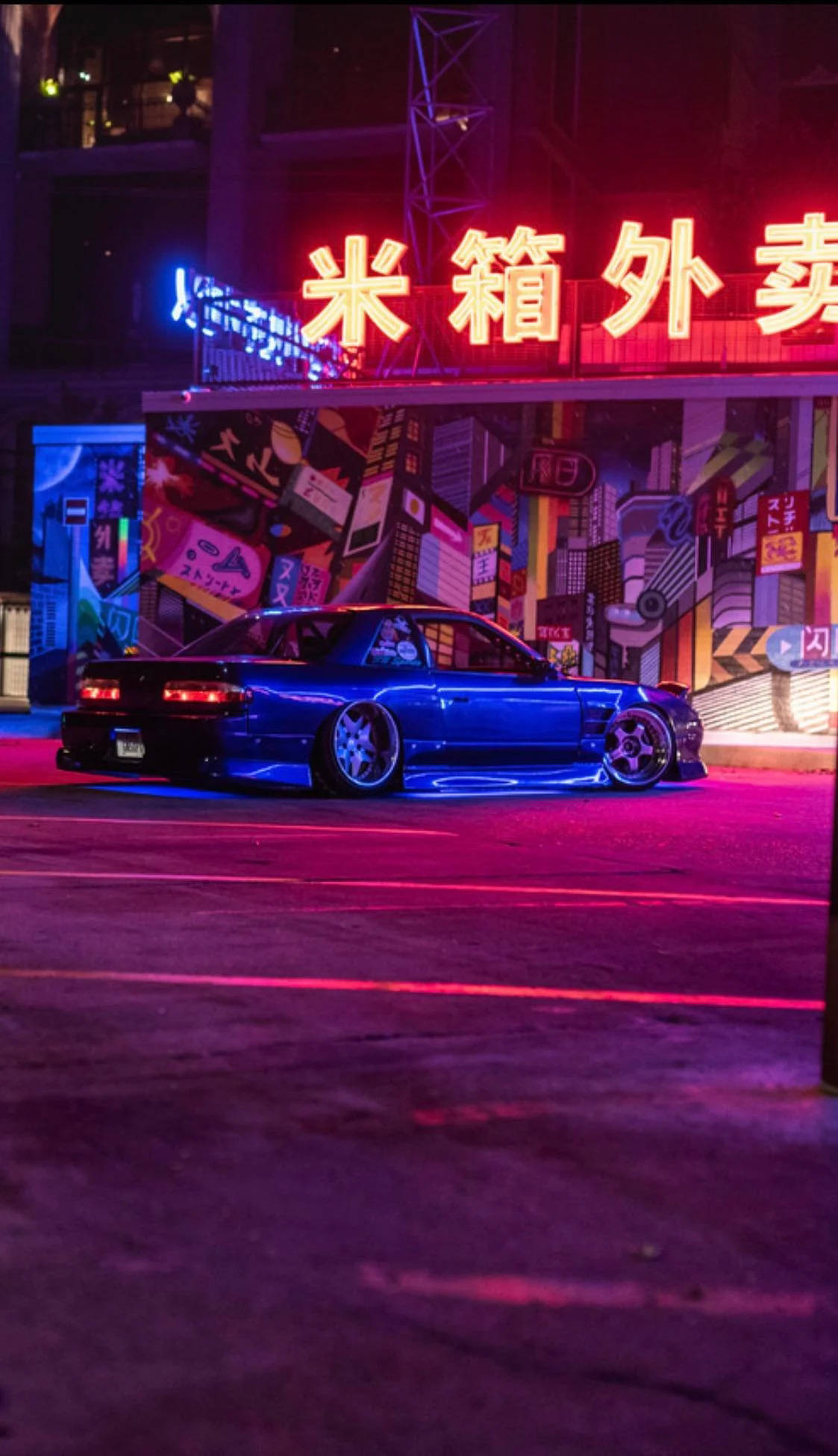 Xe Silvia Xanh Phong Cách JDM Hình nền