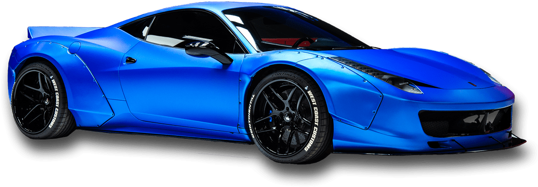 Xe thể thao Ferrari màu xanh dương cô lập Hình nền