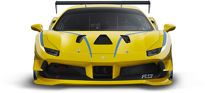 Xe đua Ferrari màu vàng nhìn từ phía trước Hình nền