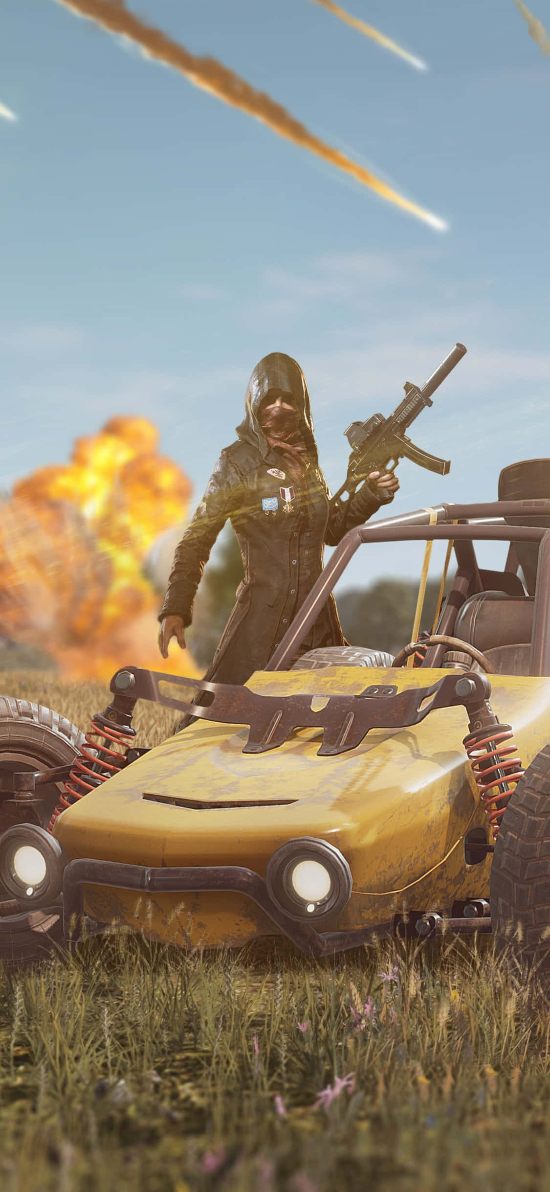 Xe đua Vàng PUBG iPhone Hình nền