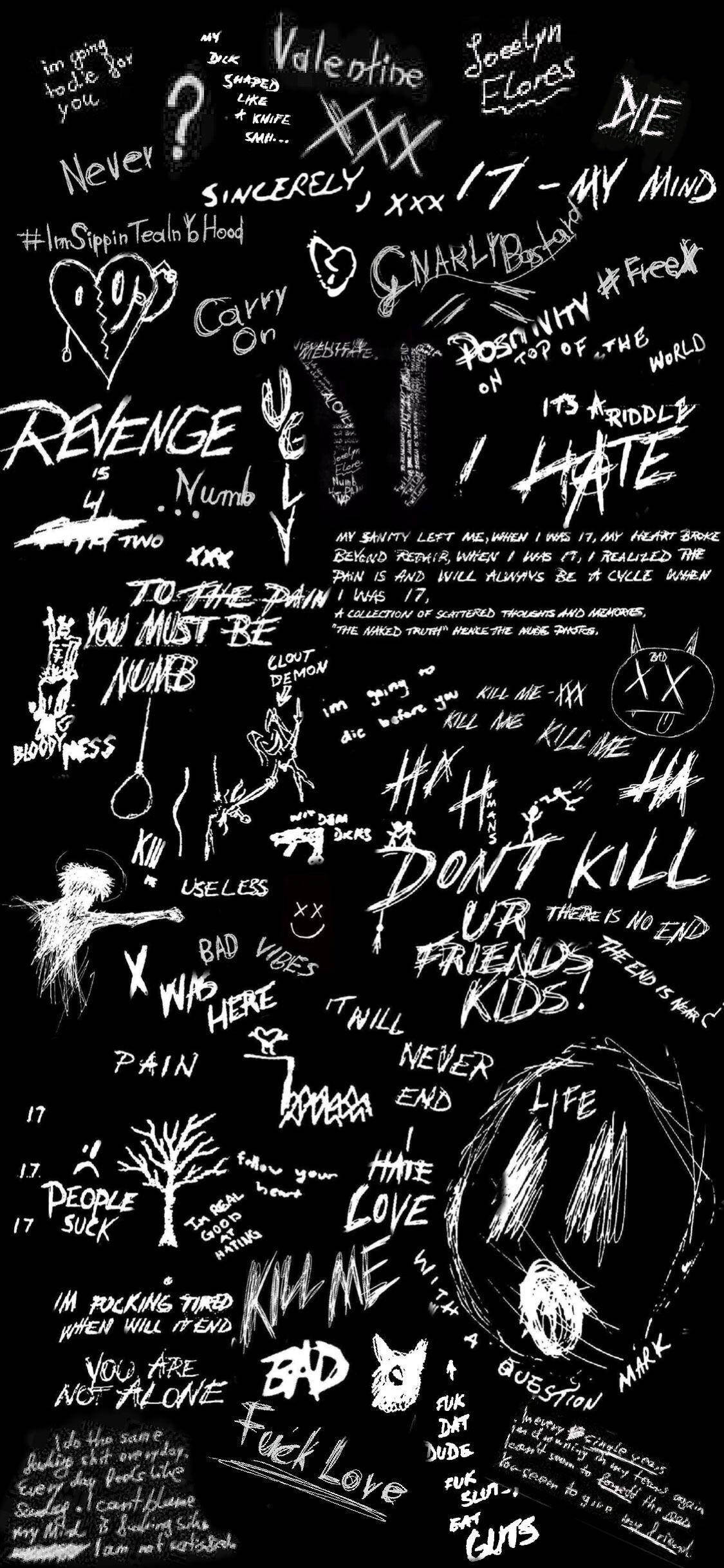 XXXTentacion Ảnh Ghép Lời Bài Hát Thẩm Mỹ Hình nền