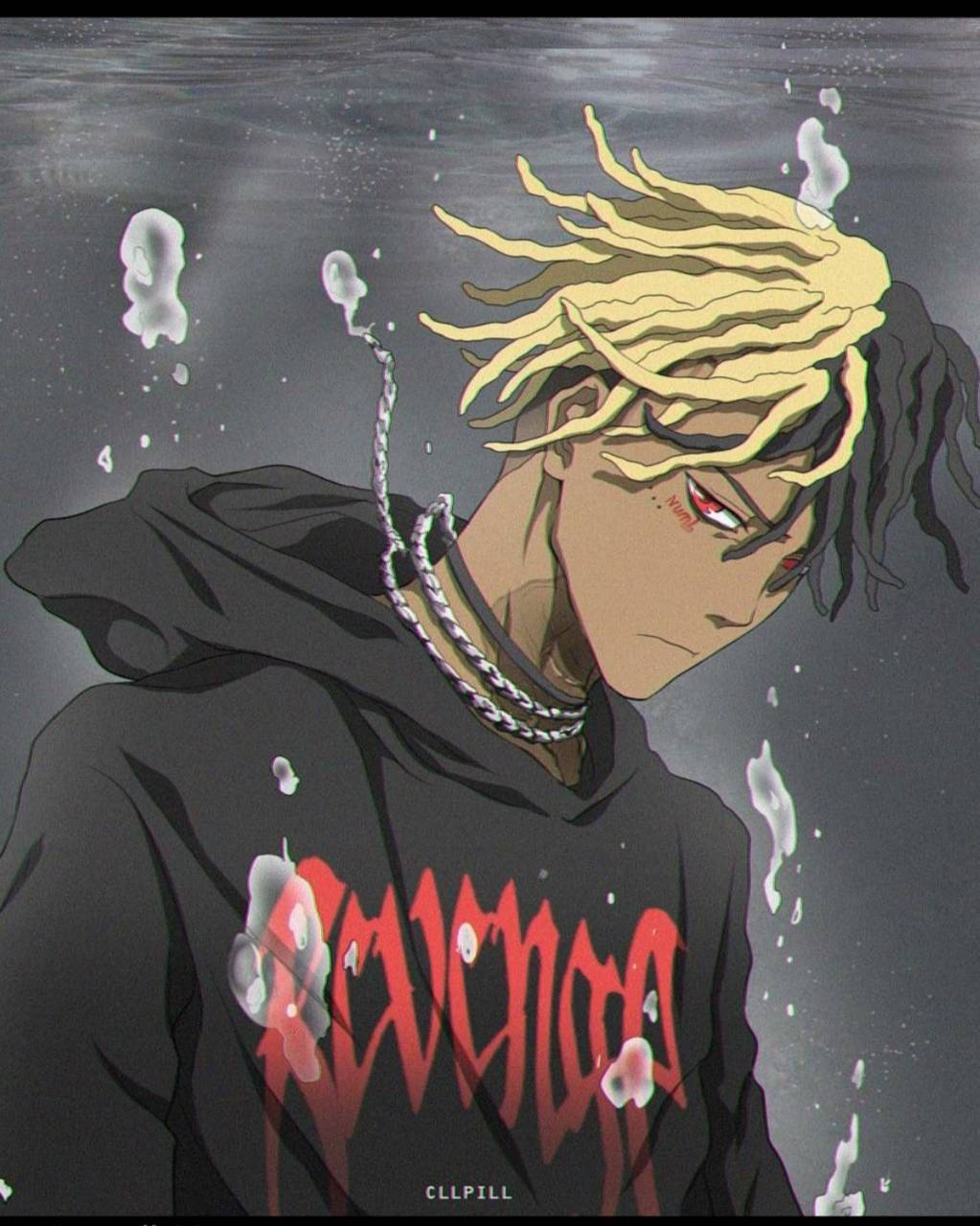Xxxtentacion Anime Mặc Áo Khoác Đen Hình nền