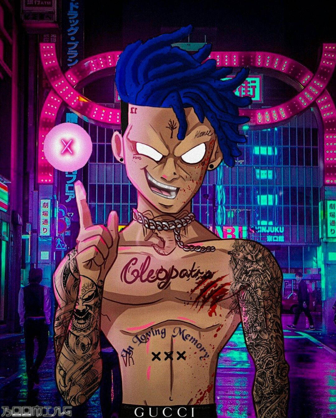 Xxxtentacion Anime Rapper Tóc Xanh Hình nền