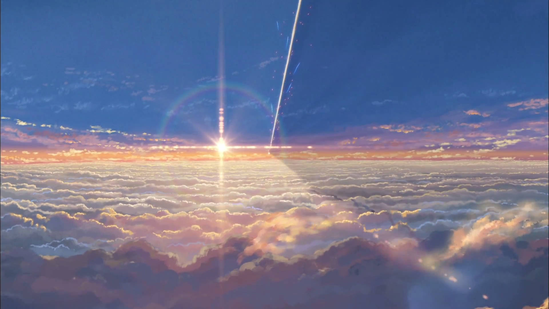 Your Name Anime Hoàng Hôn Trên Mây Hình nền