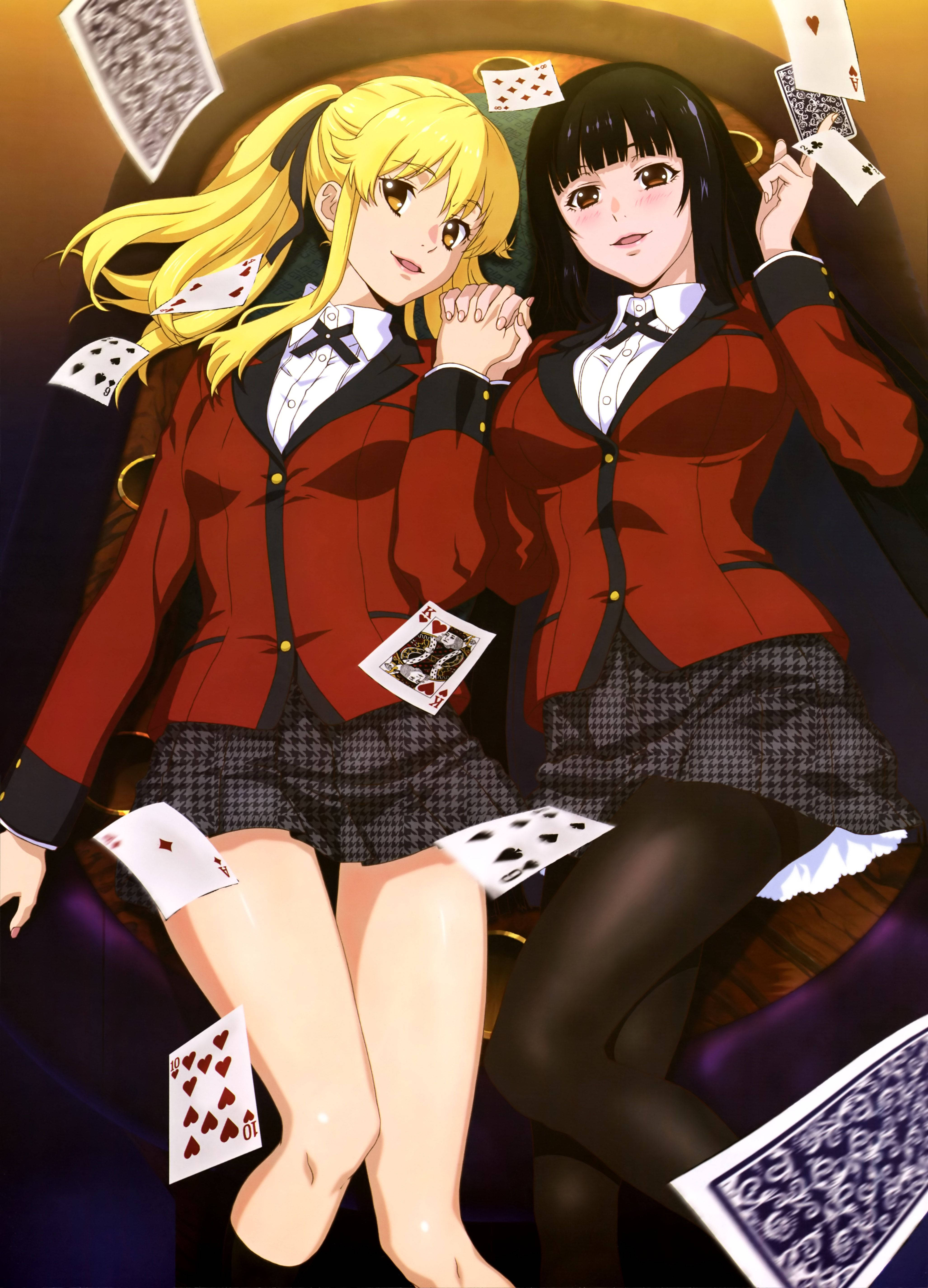 Yumeko Jabami và Mary Saotome, hai nhân vật chủ chốt trong Kakegurui Hình nền