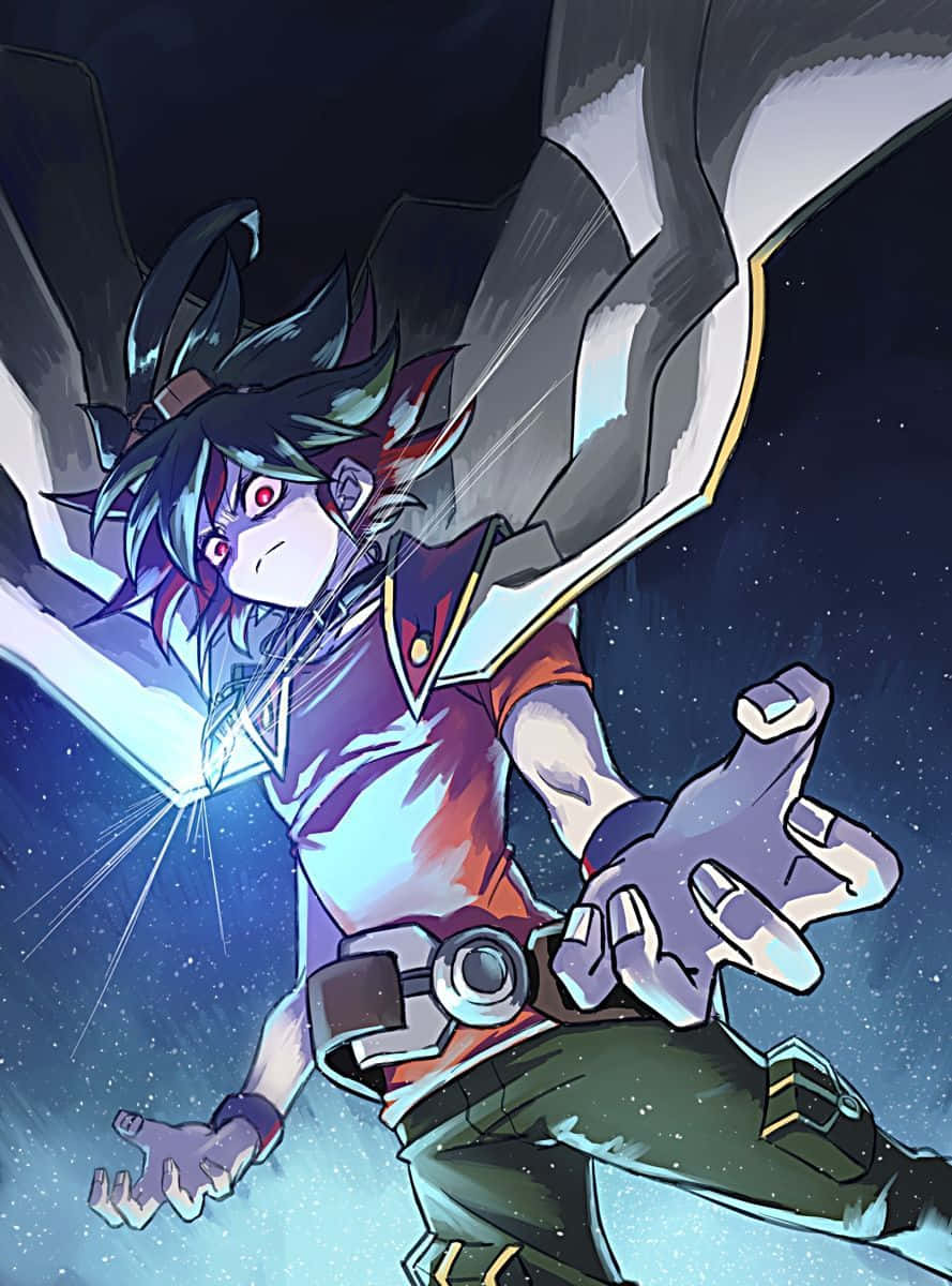 Yuya Sakaki tạo dáng năng động trong trang phục Duel Monsters Hình nền