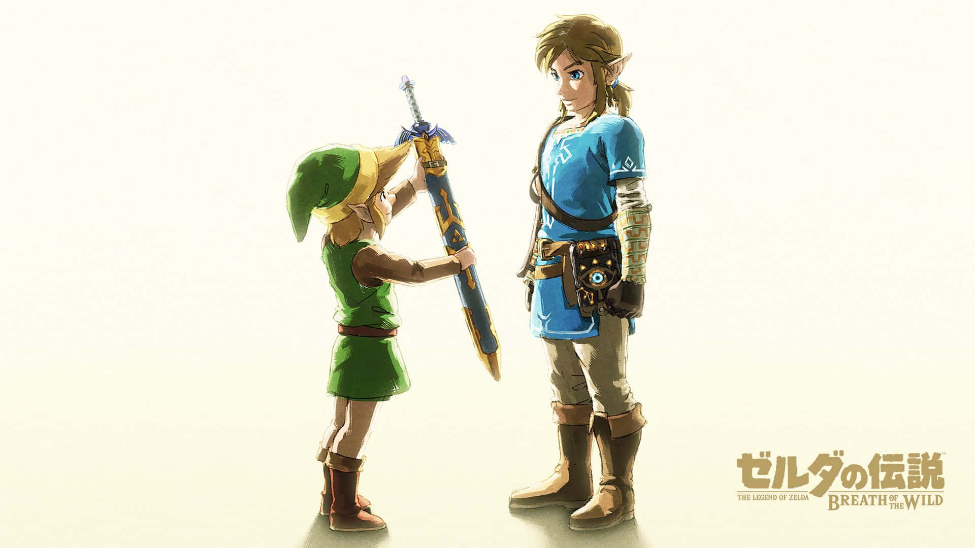 Zelda Botw: Link nhỏ trao kiếm cho Link lớn Hình nền