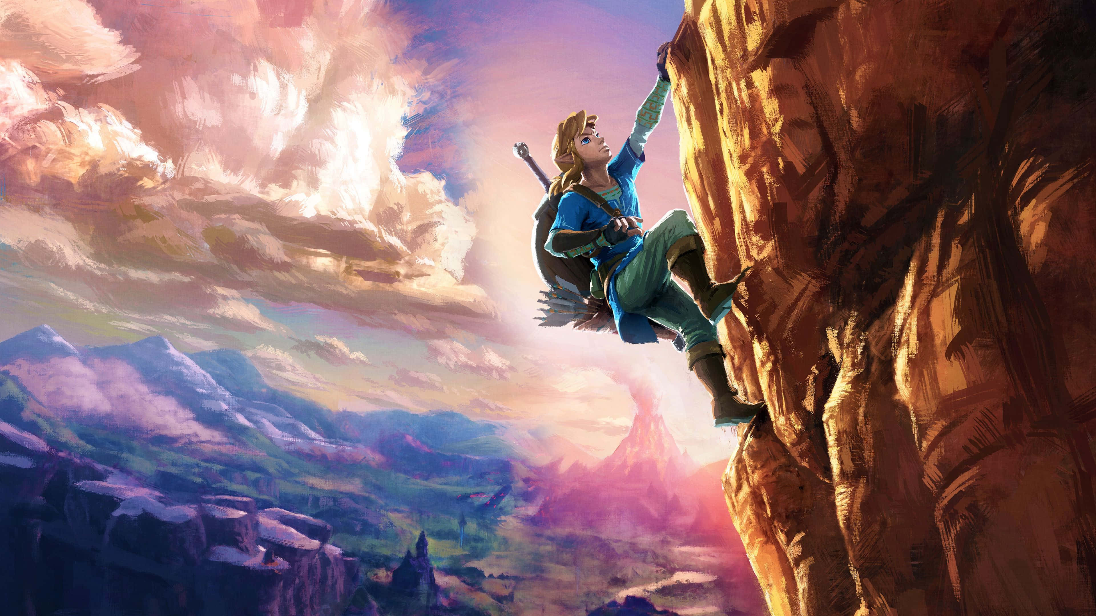 Zelda Botw Link leo núi Hình nền