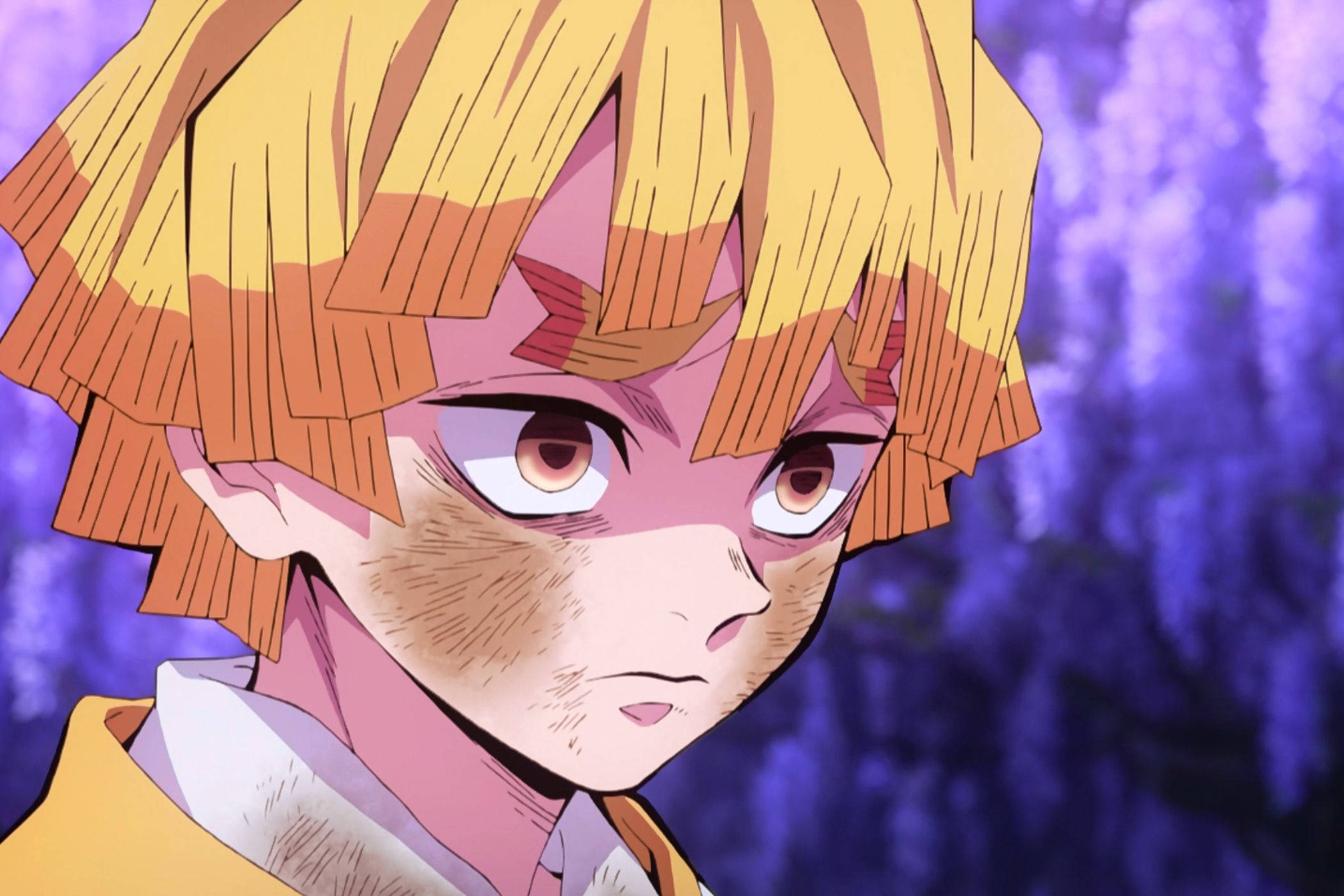 Zenitsu bẩn mặt trong Demon Slayer Hình nền