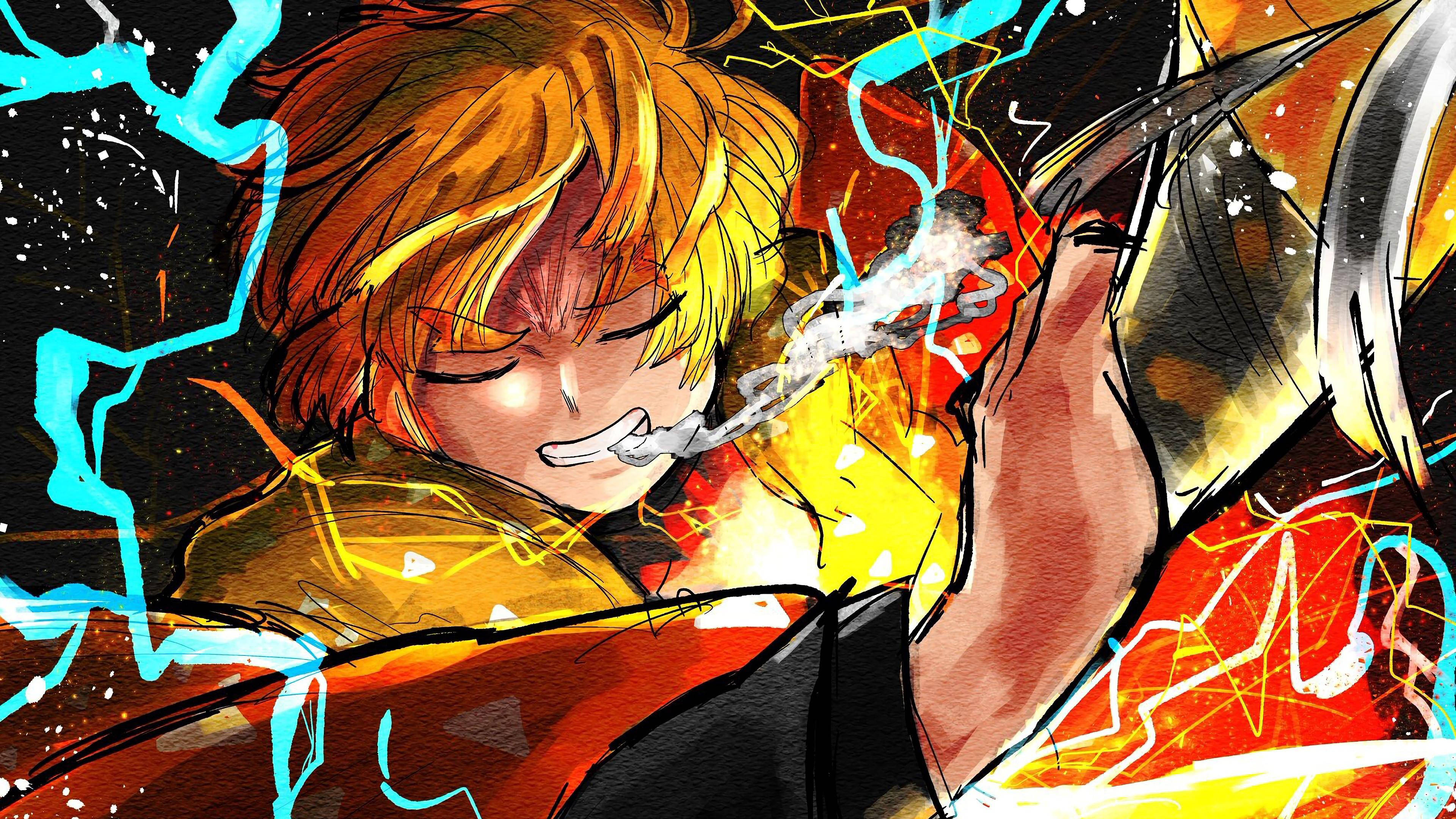 Zenitsu Digital Art từ Demon Slayer Hình nền