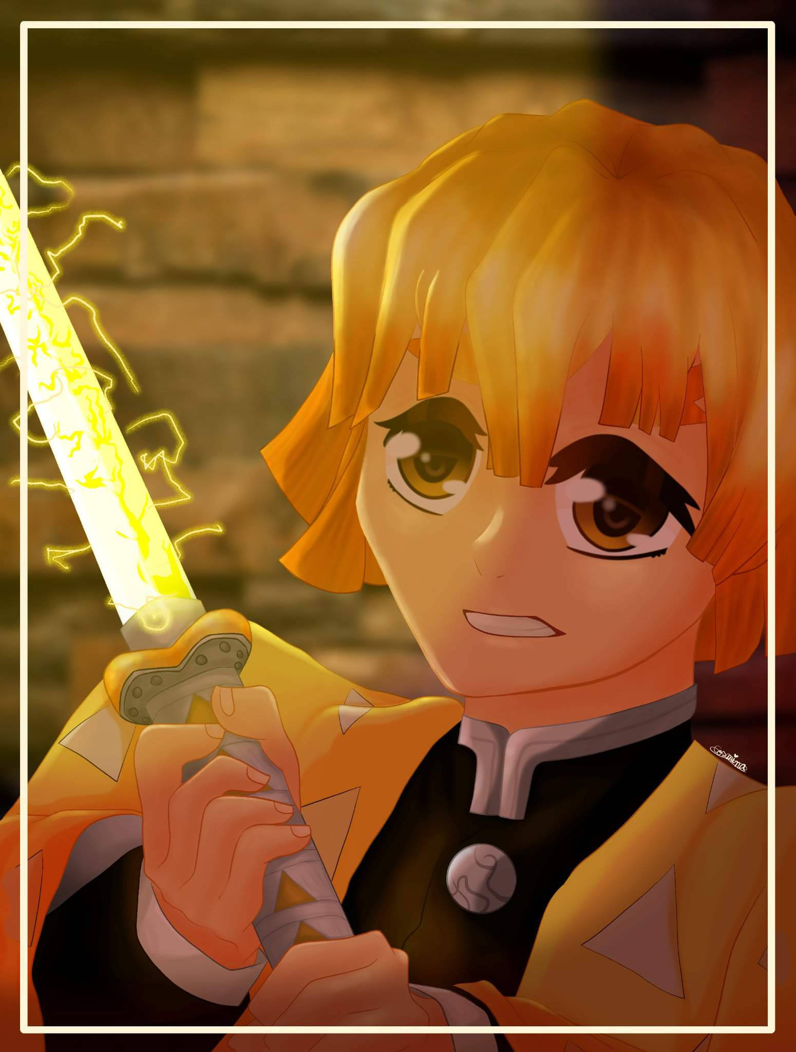 Zenitsu Sợ Hãi Trong Demon Slayer Hình nền