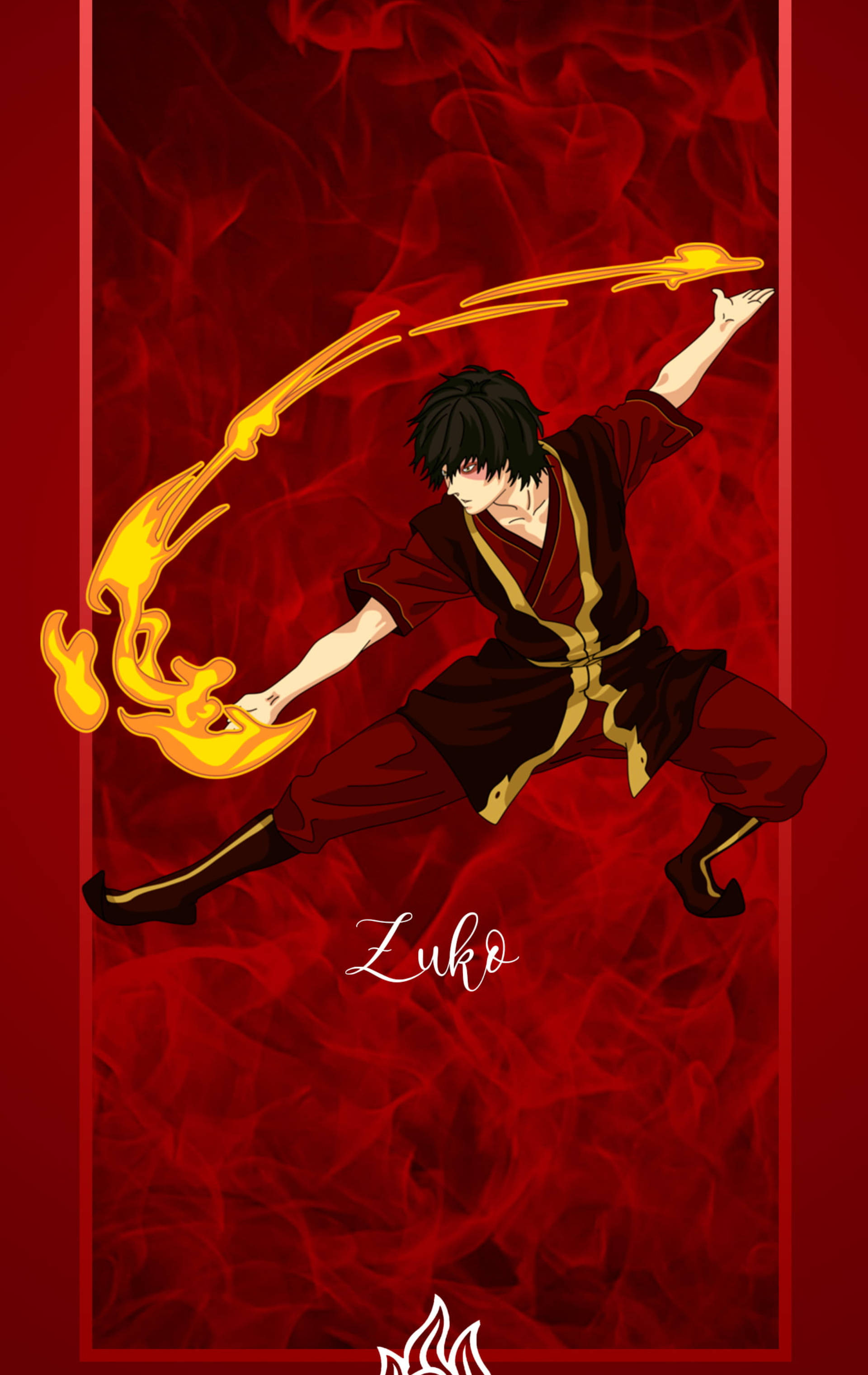 Zuko trong lửa nhung đỏ Hình nền