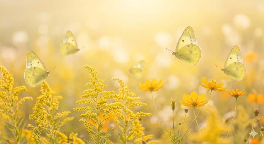 Trừu tượng màu vàng, Bướm, Bướm Clouded Sulphur