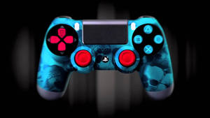 Hình nền 4K PS4 với tay cầm trang trí đầu lâu neon — Đầu lâu Hình nền