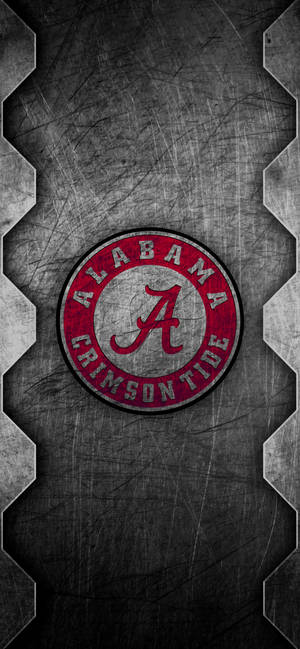 Hình nền Alabama Crimson Tide Scratched Metal Art — iPhone 13 Mini Hình nền