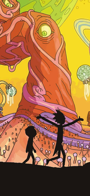 Alien Tree Rick And Morty Iphone — Galaxy S25 FE Hình nền