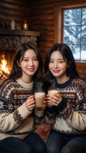 TWICE trong những chiếc áo len ấm áp mùa đông cùng tuyết rơi và ánh lửa hồng.