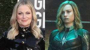 Amy Poehler Brie Larson Chia Đôi Màn Hình — Marvel Hình nền