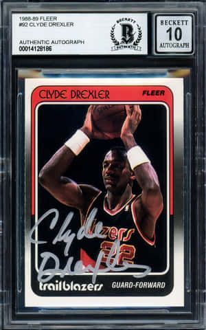 Ảnh thẻ có chữ ký của Clyde Drexler NBA — Huawei MatePad Mini Hình nền