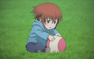 Hình nền anime cậu bé với quả bóng