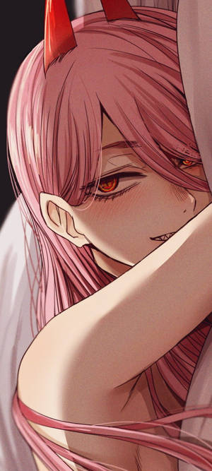 Anime Cô Nàng Xấu Tính Hồng Có Sừng — Tecno Pova Curve Hình nền