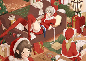 Anime Girl Giáng Sinh Trợ Giúp — Anime giáng sinh Hình nền