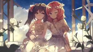 Hình nền anime đồng tính nữ Maki và Nico