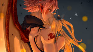 Hình nền Anime Ôm Natsu và Lucy