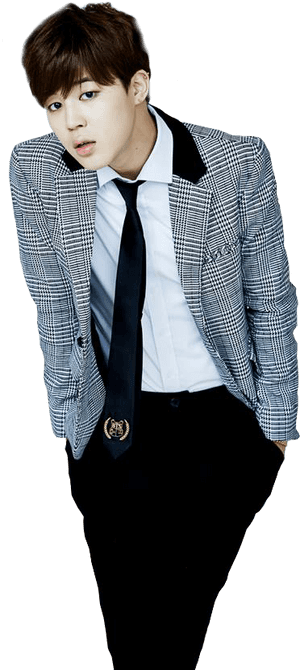 Áo Blazer Kẻ Ô Cách Điệu Của Jimin