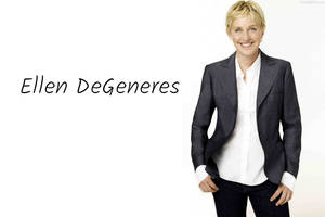Hình nền áp phích Ellen Degeneres với tên của ông