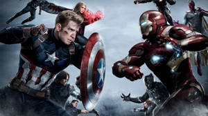 Áp phích u ám Captain America: Nội chiến — Người sắt Hình nền