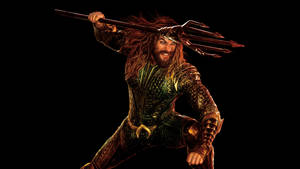 Hình nền Aquaman đầy uy hiếp sẵn sàng chiến đấu với cây đinh ba — Pro Display XDR Hình nền