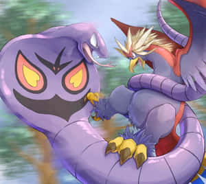 Arbok đối đầu Braviary — Pokemon Điện thoại Hình nền
