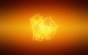 Hình nền fanart Pokemon Arcanine màu vàng neon.