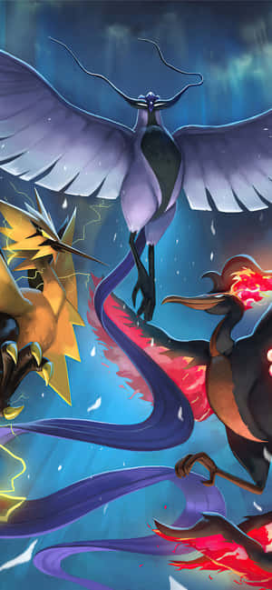 Galarian Articuno, Zapdos và Moltres — Vivo V80 Lite Hình nền