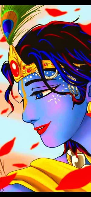 Baby Krishna HD Colorful Drawing — Galaxy S24 FE Hình nền