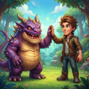 Hình nền tương tác Puzzle & Dragons thân thiện — Tecno Phantom V Flip2 Hình nền