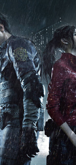 Hình nền iPhone Resident Evil 2 Remake Leon Kennedy và Claire Redfield. — iPhone 11 Pro Max Hình nền