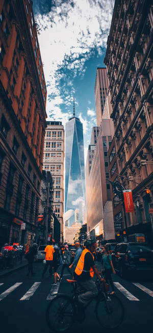 Băng Qua Đường Phố Đông Đúc, New York iPhone — Galaxy S22 Ultra Hình nền