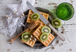 Hình nền Bánh quế kiwi chụp thẳng đứng — Chi tiết Hình nền