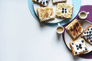 Hình nền Bánh Waffle Thẩm Mỹ Kiểu Phẳng — 3:2 Hình nền